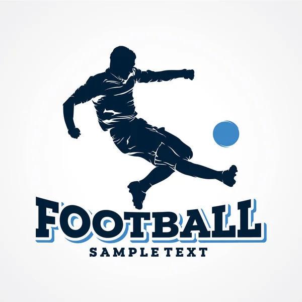 Fußball Sport Logo Design Vorlage Mit Weißem Hintergrund — Stockvektor