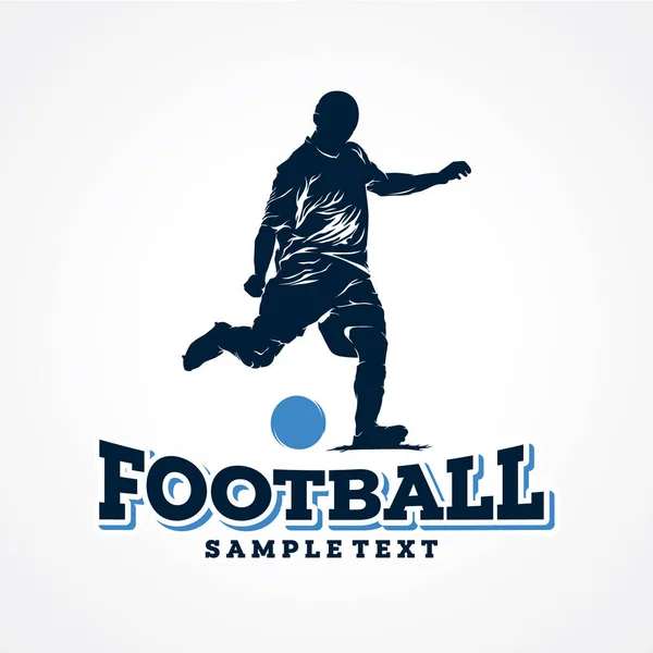 Fußball Sport Logo Design Vorlage Mit Weißem Hintergrund — Stockvektor