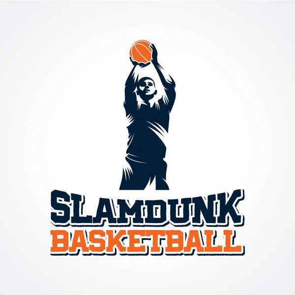 Modèle Conception Logo Basket Avec Fond Blanc — Image vectorielle