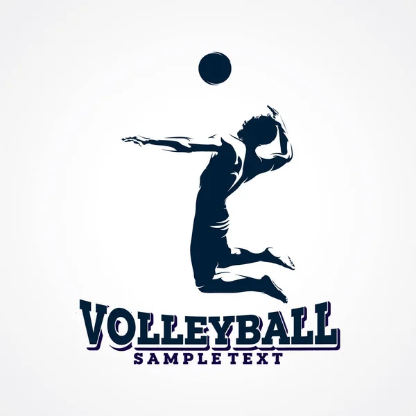 Volleyboll Logotyp Design Mall Med Vit Bakgrund — Stock vektor