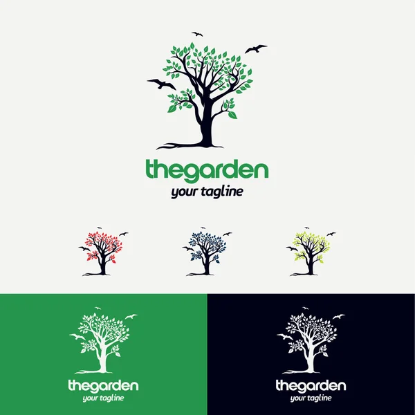 Beyaz Arkaplanlı Bahçe Logosu Tasarım Şablonu
