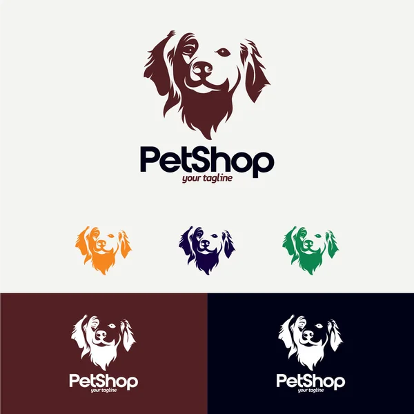 Pet Shop Logo Design Template Com Fundo Branco — Vetor de Stock