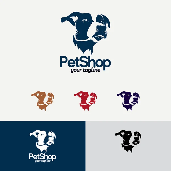 Pet Shop Logo Design Template Com Fundo Branco — Vetor de Stock