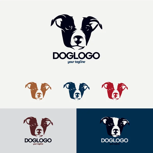Dog Logo Design Sjabloon Met Witte Achtergrond — Stockvector