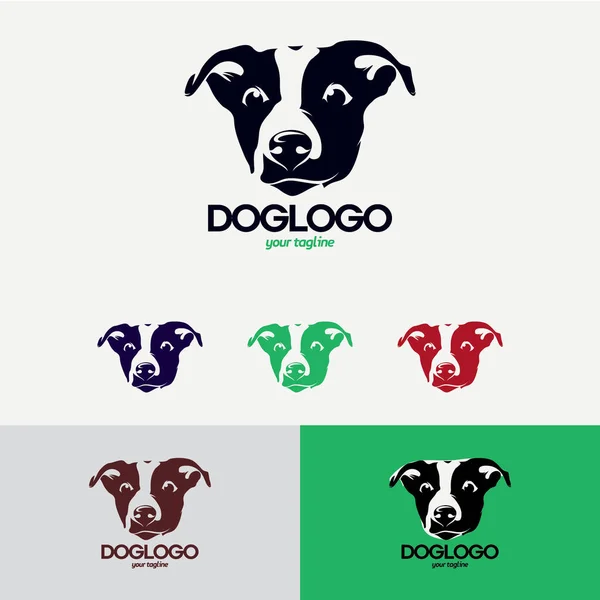 Dog Logo Design Sjabloon Met Witte Achtergrond — Stockvector