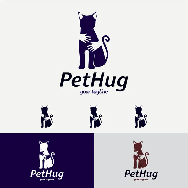 Pet Care Logo Design Sjabloon Met Witte Achtergrond — Stockvector