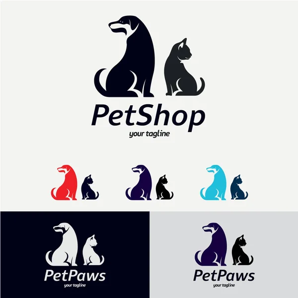 Pet Shop Logo Modello Design Con Sfondo Bianco — Vettoriale Stock