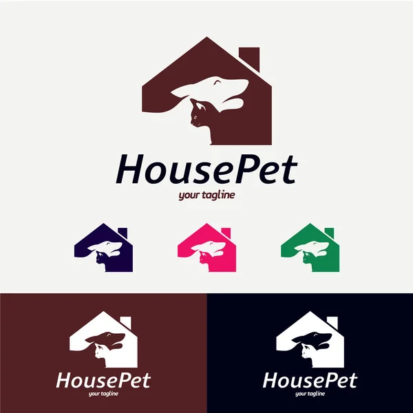 Modelo Design Logotipo Casa Animal Estimação Com Fundo Branco — Vetor de Stock