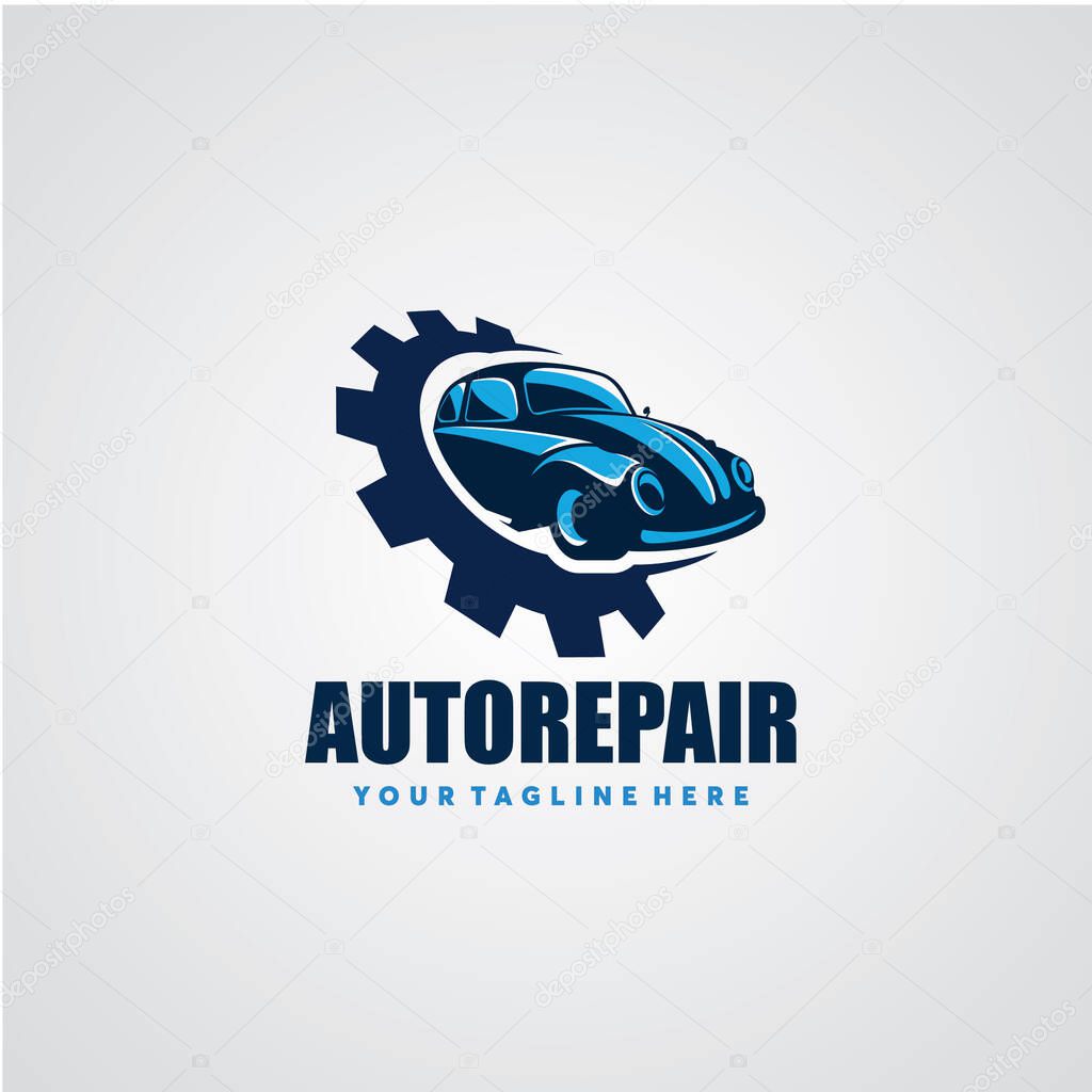 Auto Repair Logo Design Template with white background