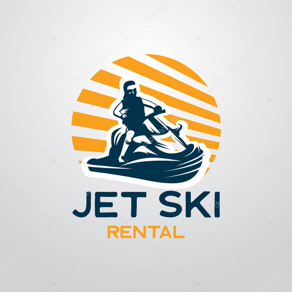 Jet Ski Logo Designs Template with white background