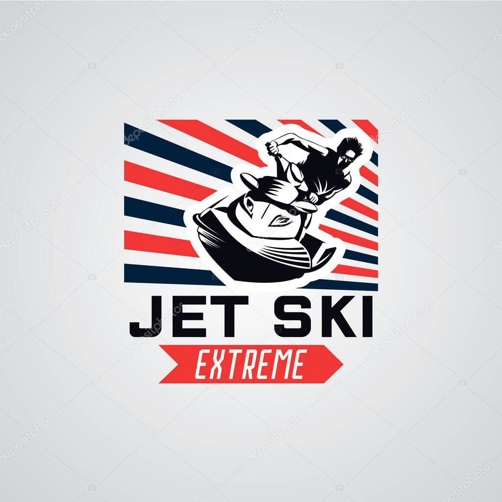 Jet Ski Logo Designs Template with white background
