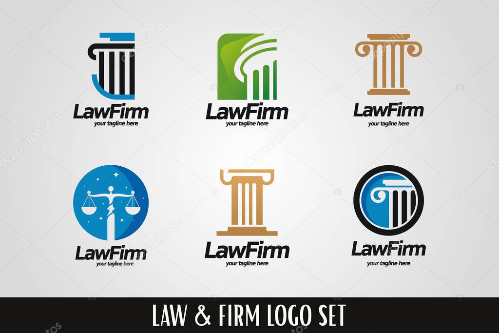 Law Firm Logo Template Set with white background