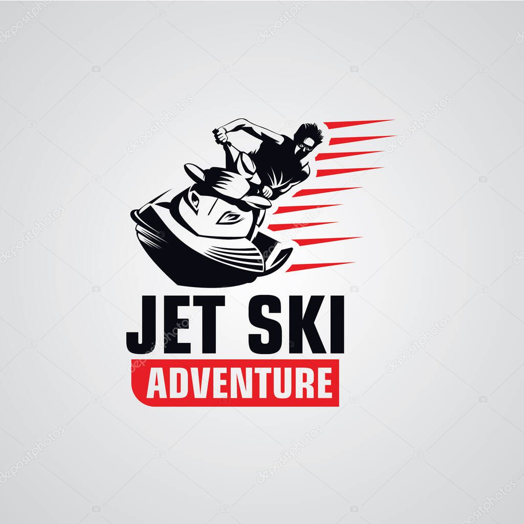 Jet Ski Logo Designs Template with white background