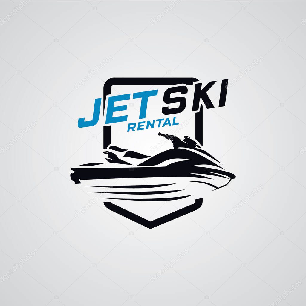Jet Ski Logo Designs Template with white background