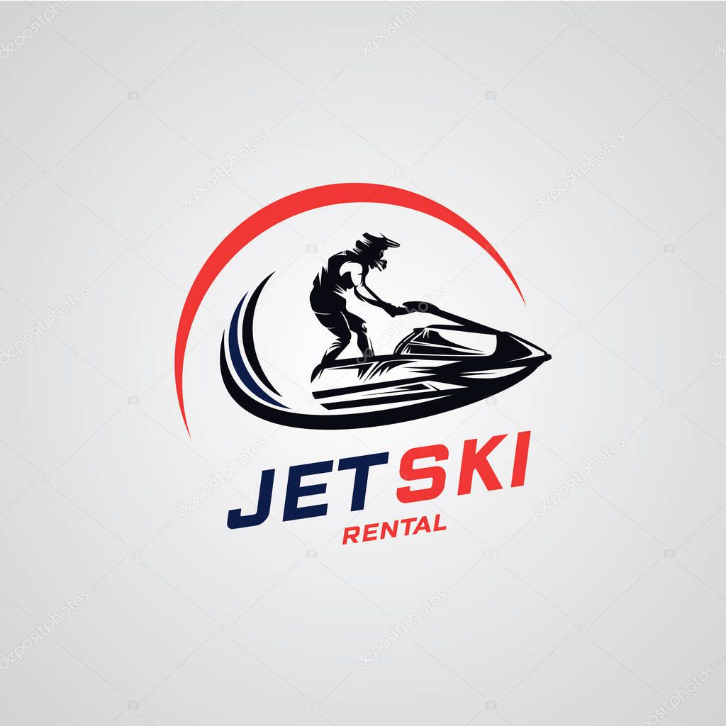 Jet Ski Logo Designs Template with white background