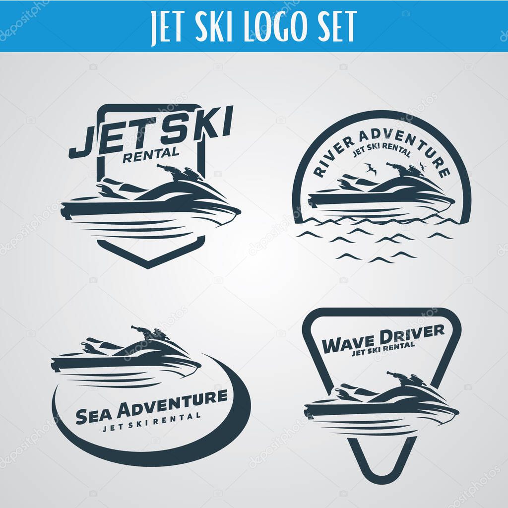 Jet Ski Logo Designs Template Set