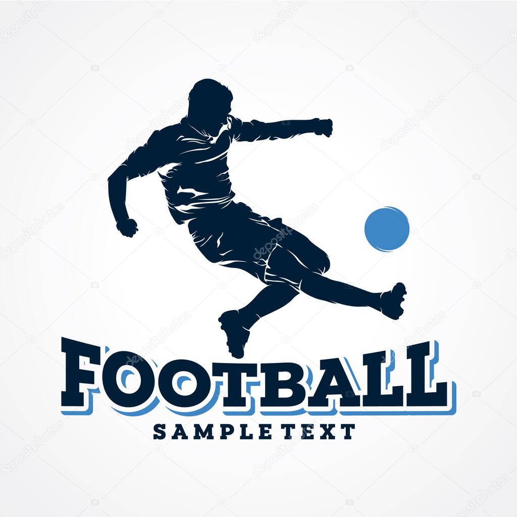Football Sport Logo Design Template with White Background