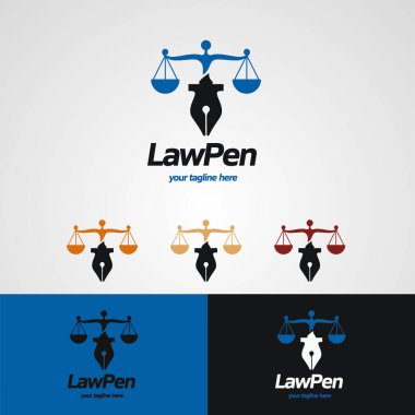 Hukuk Kalemi Logosu Beyaz Arkaplan Şablonu Tasarladı