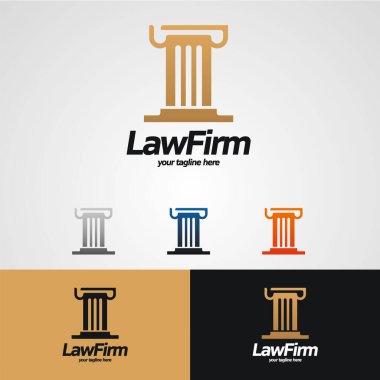 Hukuk Firması Logosu Beyaz Arkaplan Şablonu Tasarladı