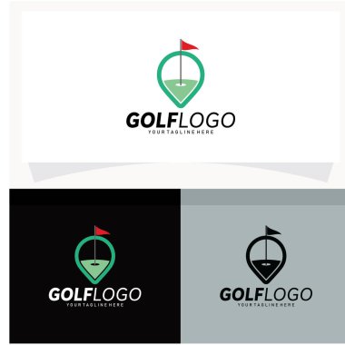 Golf Logosu Tasarım Şablonu Vektör İllüstrasyonu