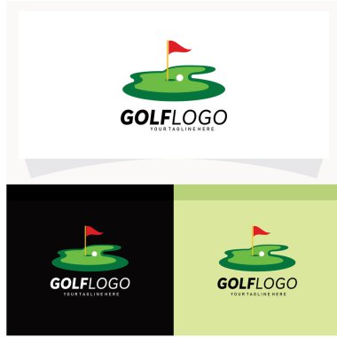 Golf Logosu Tasarım Şablonu Vektör İllüstrasyonu