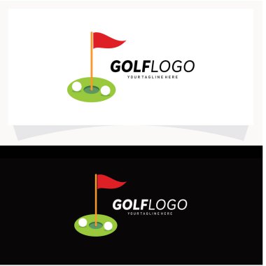 Golf Logosu Tasarım Şablonu Vektör İllüstrasyonu