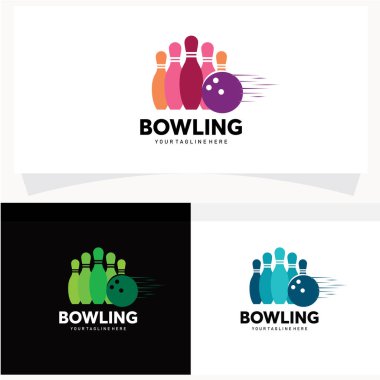 Bowling Logosu Tasarım Şablonu Vektör İllüstrasyonu