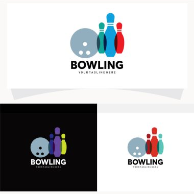 Bowling Logosu Tasarım Şablonu Vektör İllüstrasyonu