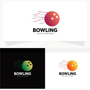 Bowling Logosu Tasarım Şablonu Vektör İllüstrasyonu