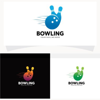 Bowling Logosu Tasarım Şablonu Vektör İllüstrasyonu