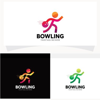 Bowling Logosu Tasarım Şablonu Vektör İllüstrasyonu