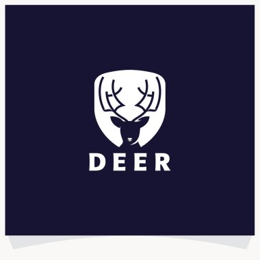 Geyik Avcısı Logo Tasarım Şablonu Vektör İllüstrasyonu