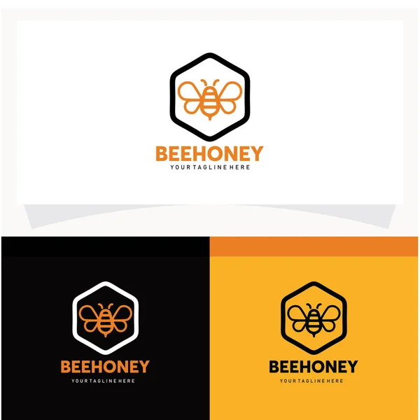 Biene Honig Logo Design Vorlage Vektor Illustration — Stockvektor