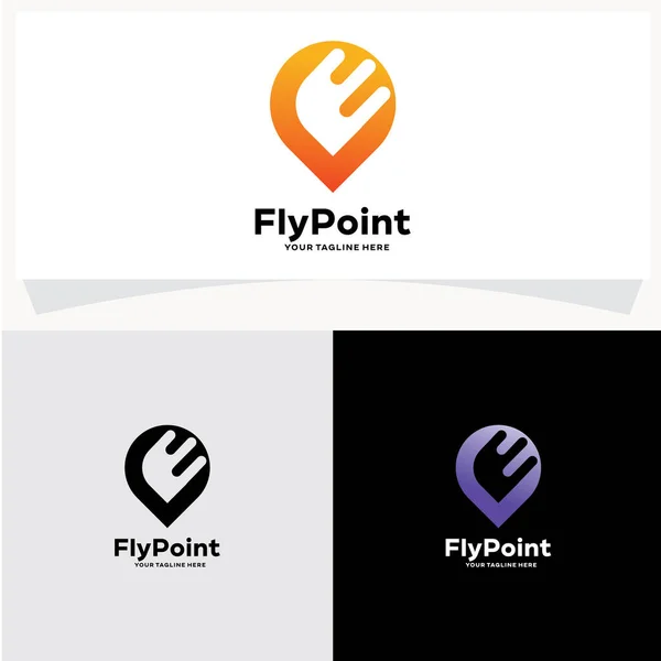 Flying Point Logo Design Vorlage Vektor Illustration — Stockvektor
