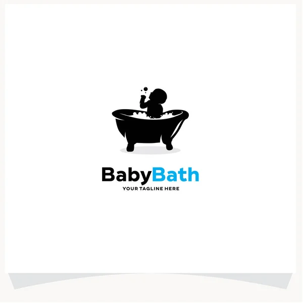 Baby Bath Logo Design Template Vector Illustration — Stock Vector