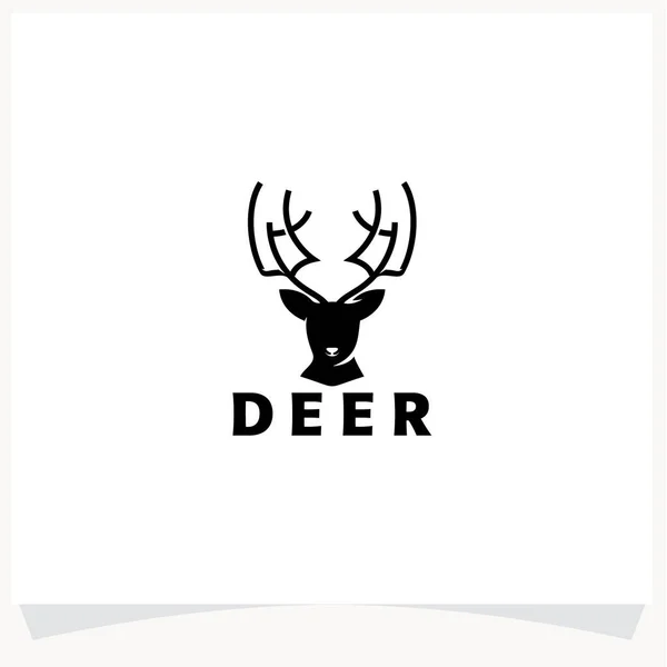 Deer Hunter Logo Design Template Vector Ilustração — Vetor de Stock