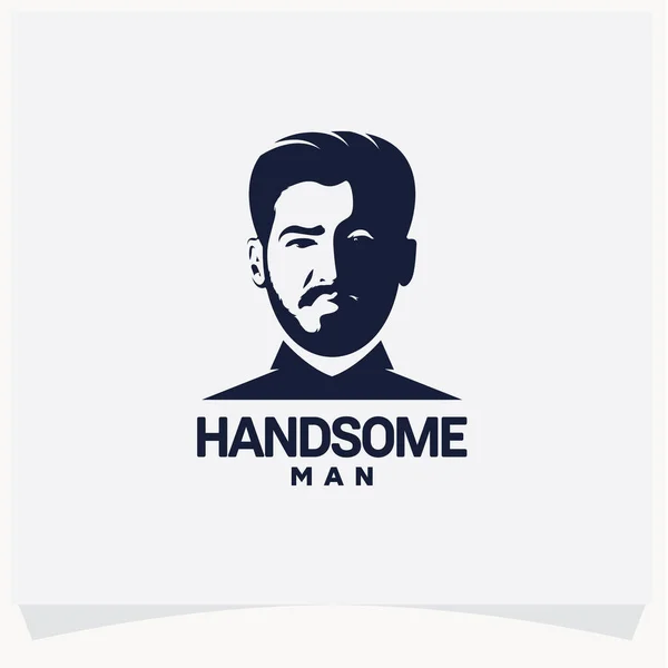 Handsome Man Logo Design Template Vector Illustration — Stock Vector
