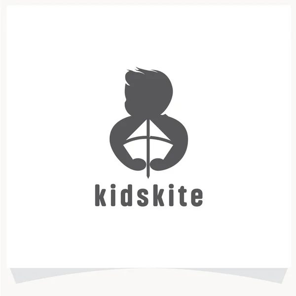 Kinder Kite Logo Design Vorlage Vektor Illustration — Stockvektor