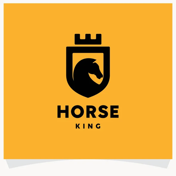 Modelo Projeto Logotipo Rei Cavalo Com Fundo Amarelo —  Vetores de Stock