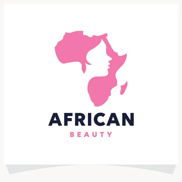 African Beauty Logo Design Szablon Białym Tle — Wektor stockowy