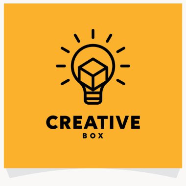 Sarı Arkaplanlı Yaratıcı Kutu Logo Tasarım Şablonu
