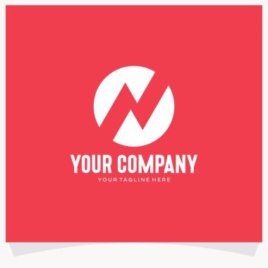 Harf N Yuvarlak Logo Tasarım Şablonu Pembe Arkaplan
