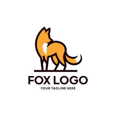 Fox Logo Tasarım Şablonu İlhamı - Vektör İllüstrasyonu