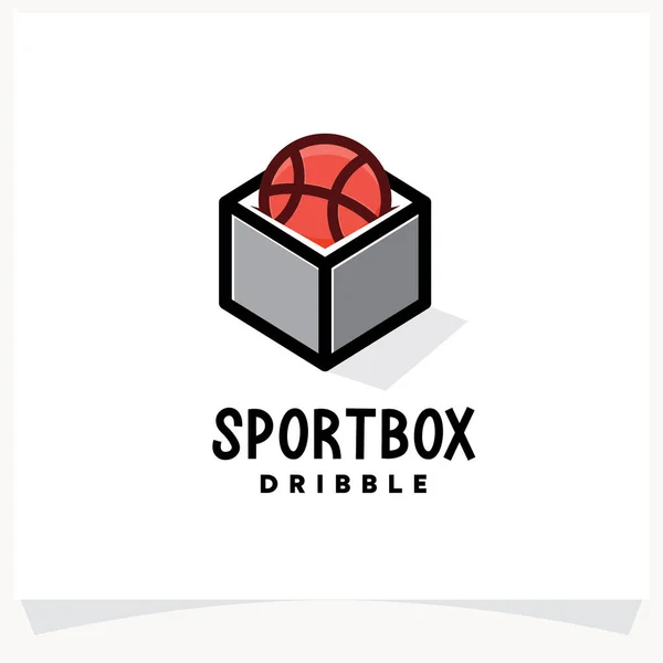 Logo Boîte Sport Modèle Conception Logo Boîte Panier Avec Fond — Image vectorielle