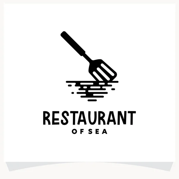 Restaurant Von Sea Logo Design Template Mit Weißem Hintergrund — Stockvektor