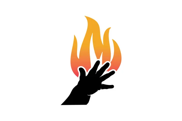 Hand Fire Logo Design Template Element Design Vector Design — Stock Vector