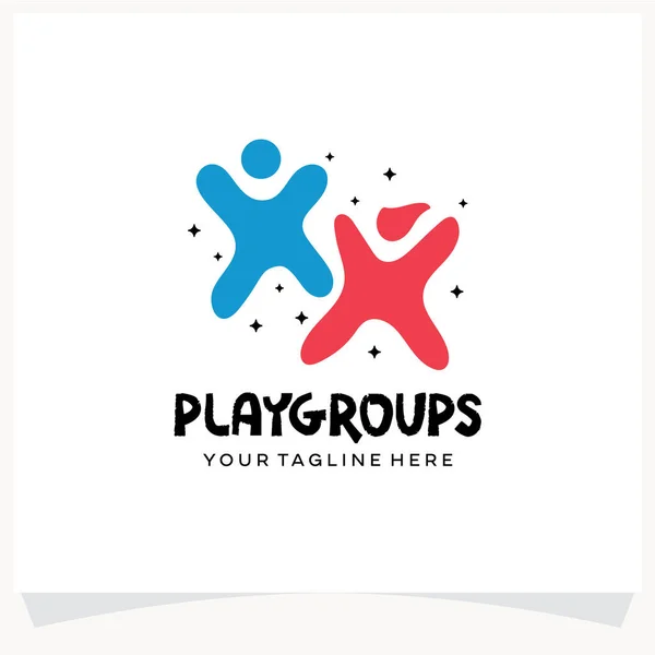 Παιδική Χαρά Λογότυπο Σχεδιασμός Πρότυπο Λευκό Φόντο — Διανυσματικό Αρχείο