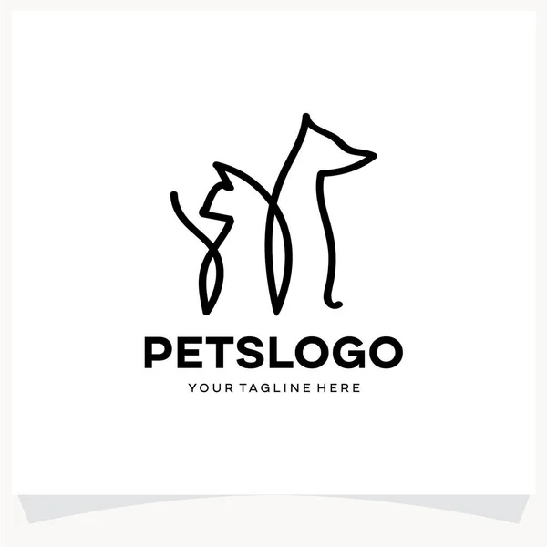 Modello Design Logo Animali Domestici Con Sfondo Bianco — Vettoriale Stock