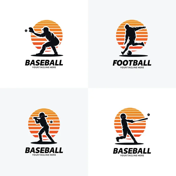 Set Von Sport Logo Design Templates Mit Weißem Hintergrund — Stockvektor