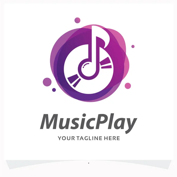 Musik Spielen Logo Design Vorlage — Stockvektor